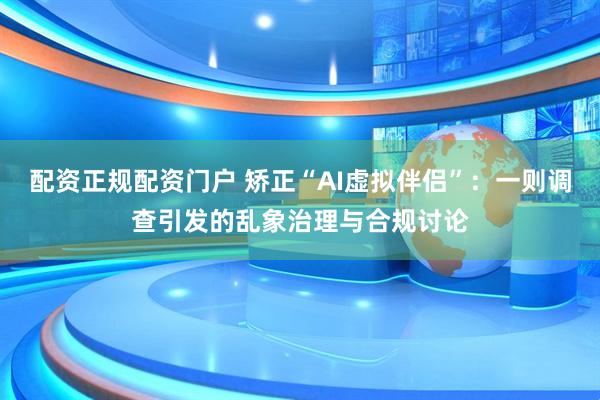 配资正规配资门户 矫正“AI虚拟伴侣”：一则调查引发的乱象治理与合规讨论